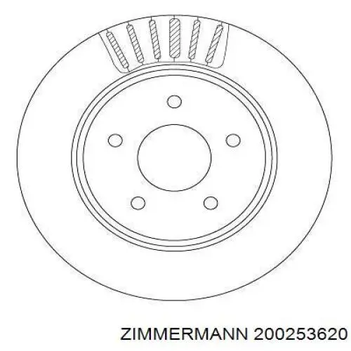 200.2536.20 Zimmermann disco de freno trasero