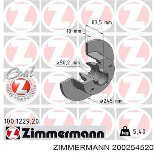 Comprar 200254520 Zimmermann Freno de disco delantero