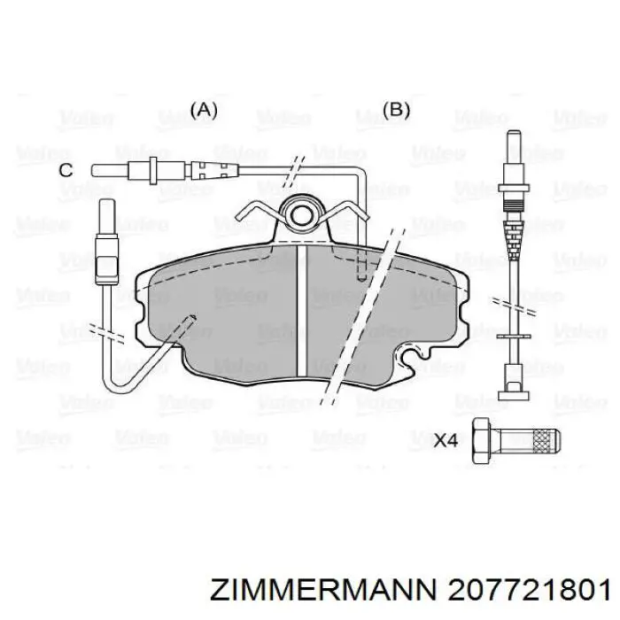 Pastillas de freno delanteras Peugeot 205 2 20A, C