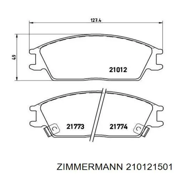210121501 Zimmermann pastillas de freno delanteras