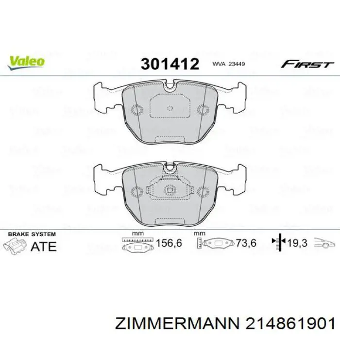 Pastillas de freno 214861901 Zimmermann