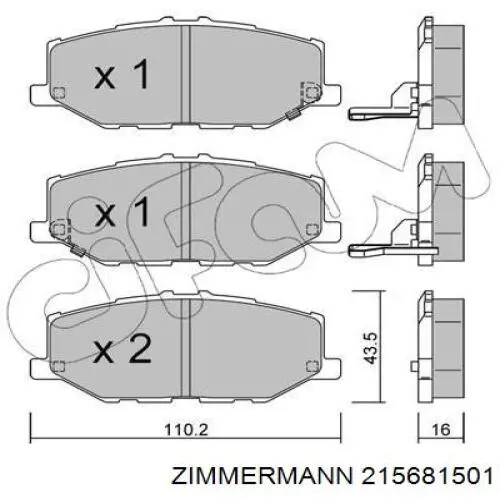 215681501 Zimmermann pastillas de freno delanteras