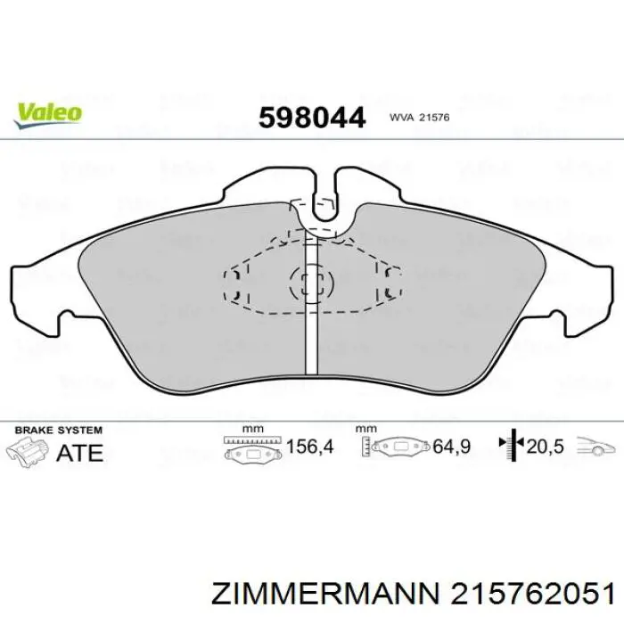 Pastillas de freno 215762051 Zimmermann