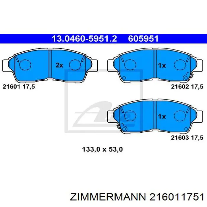 Pastillas de freno 216011751 Zimmermann