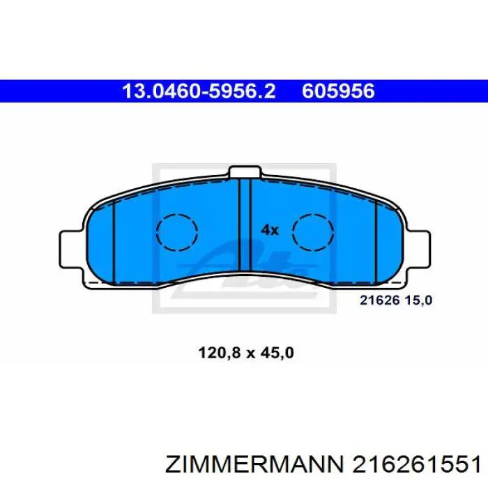 216261551 Zimmermann pastillas de freno delanteras