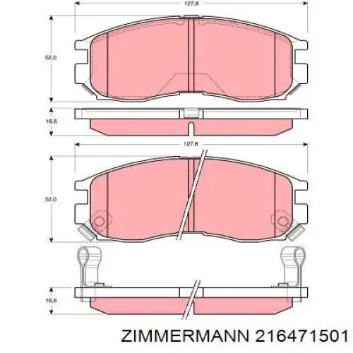 216471501 Zimmermann pastillas de freno delanteras
