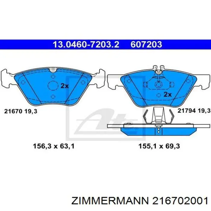 Pastillas freno delanteras Zimmermann 216702001 precio, desde 29,44 EUR