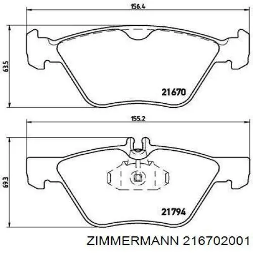 Pastillas de freno 216702001 Zimmermann