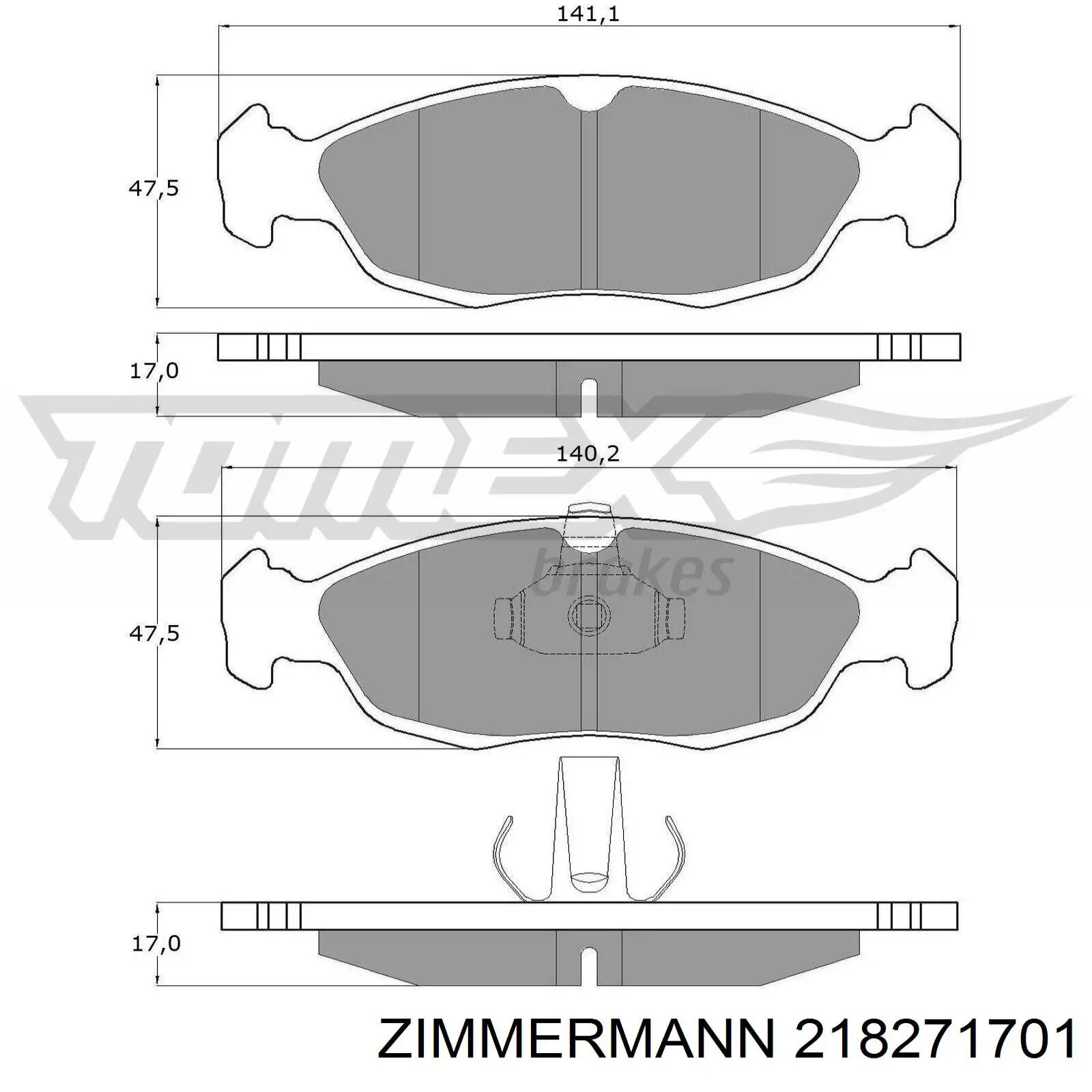 21827.170.1 Zimmermann pastillas de freno delanteras
