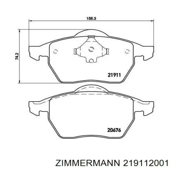 Comprar 219112001 Zimmermann Pastillas delanteras de freno