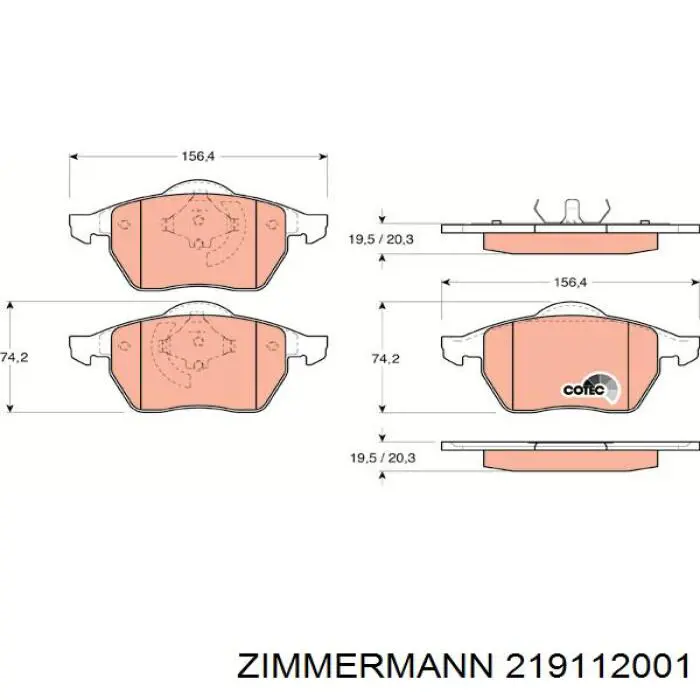 Pastillas de freno 219112001 Zimmermann