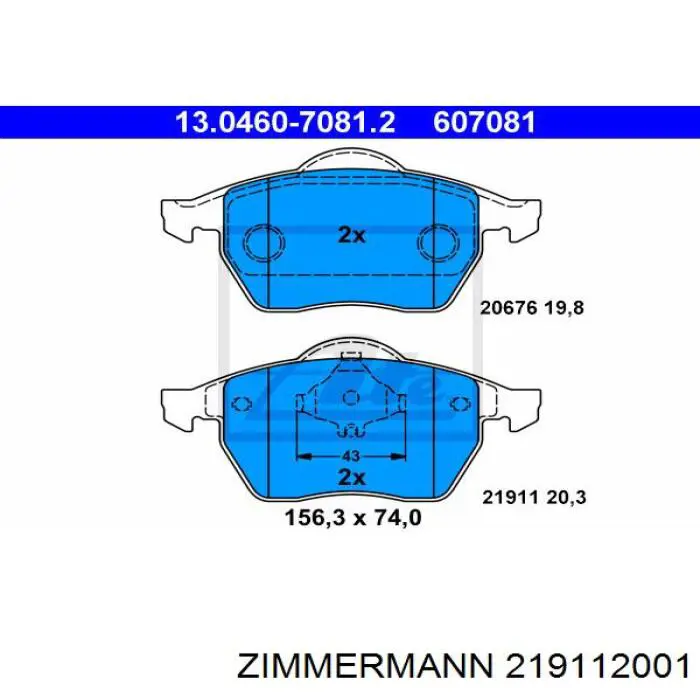 219112001 Zimmermann Pastillas delanteras