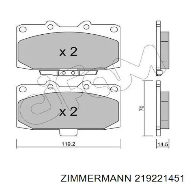 219221451 Zimmermann pastillas de freno delanteras