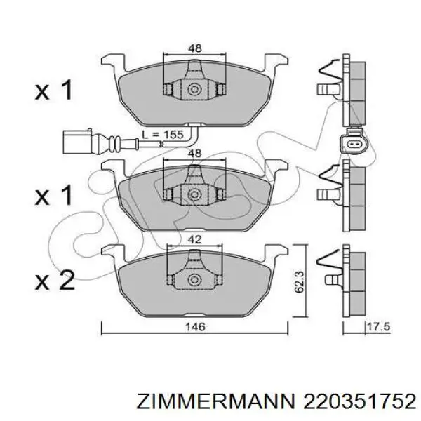 Pastillas de freno 220351752 Zimmermann