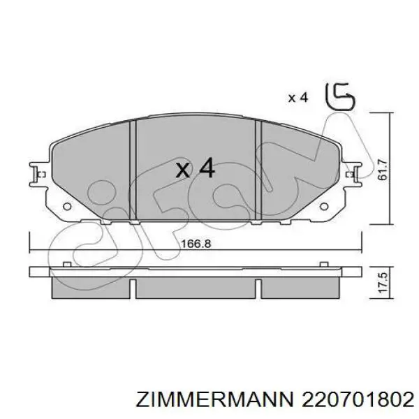 Comprar 220701802 Zimmermann Pastillas delanteras de freno
