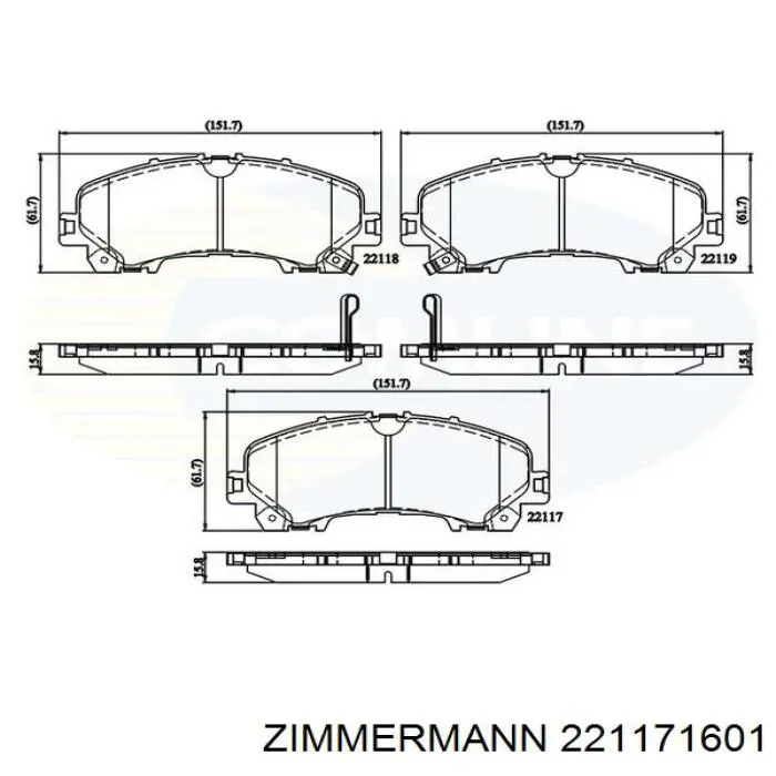 Pastillas freno delanteras Zimmermann 221171601 precio, desde 31,16 EUR