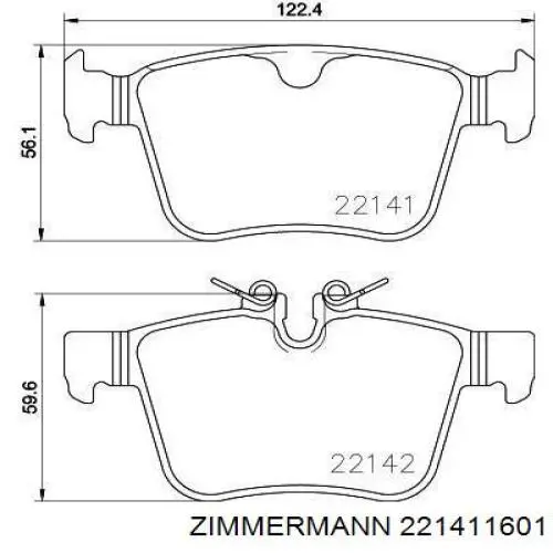 221411601 Zimmermann pastillas de freno traseras