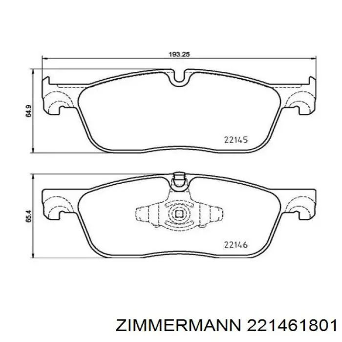 221461801 Zimmermann pastillas de freno delanteras