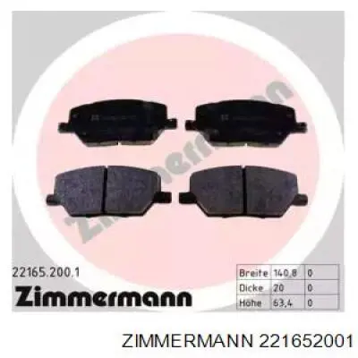 Pastillas freno delanteras Zimmermann 221652001 precio, desde 28,14 EUR