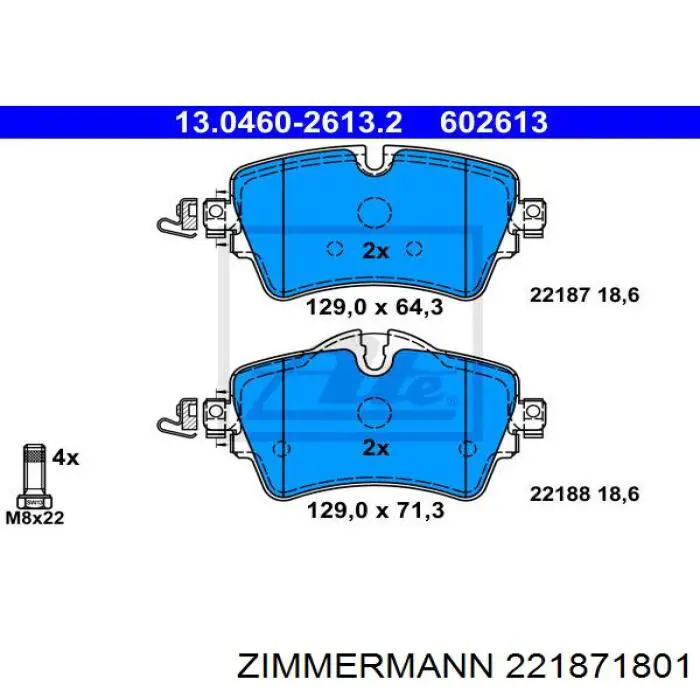 22187.180.1 Zimmermann pastillas de freno delanteras