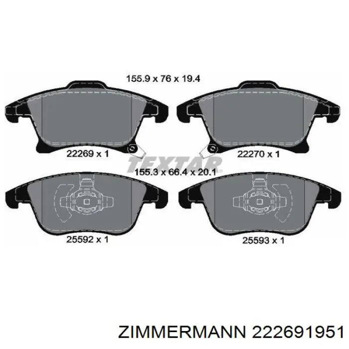 22269.195.1 Zimmermann pastillas de freno delanteras