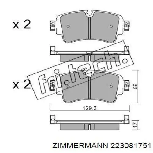 Pastillas traseras de freno Zimmermann 223081751 precio, desde 30,97 EUR