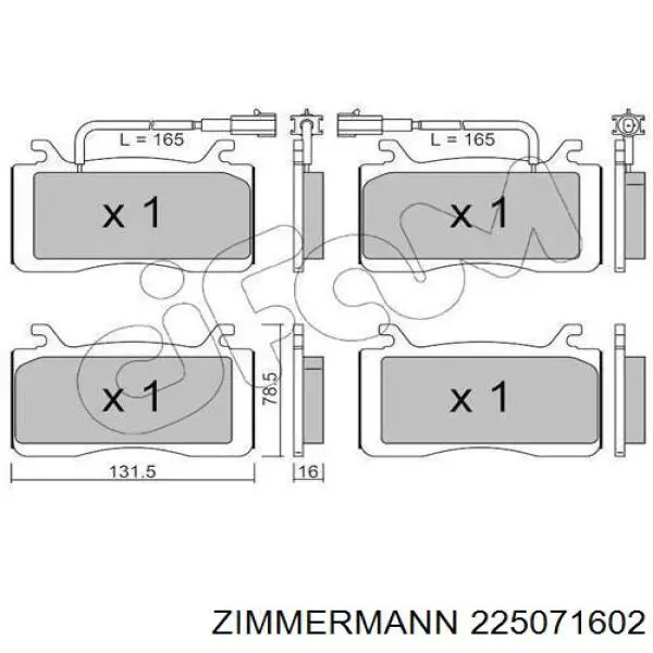 Pastillas freno delanteras Zimmermann 225071602 precio, desde 69,85 EUR