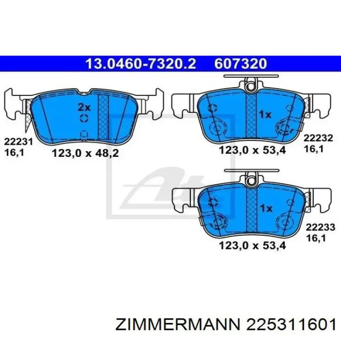 225311601 Zimmermann pastillas de freno traseras