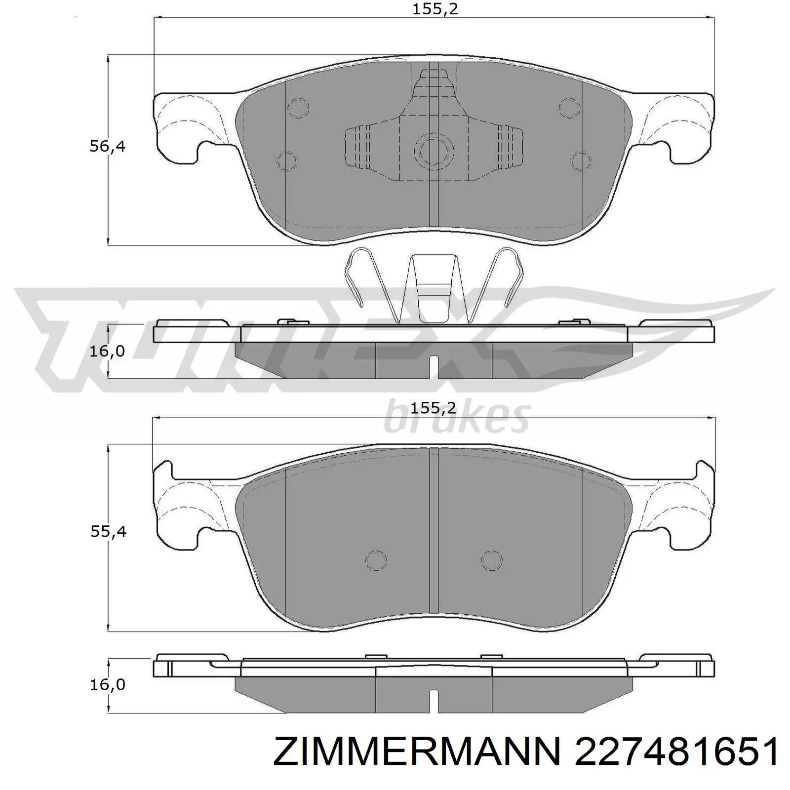 227481651 Zimmermann pastillas de freno delanteras