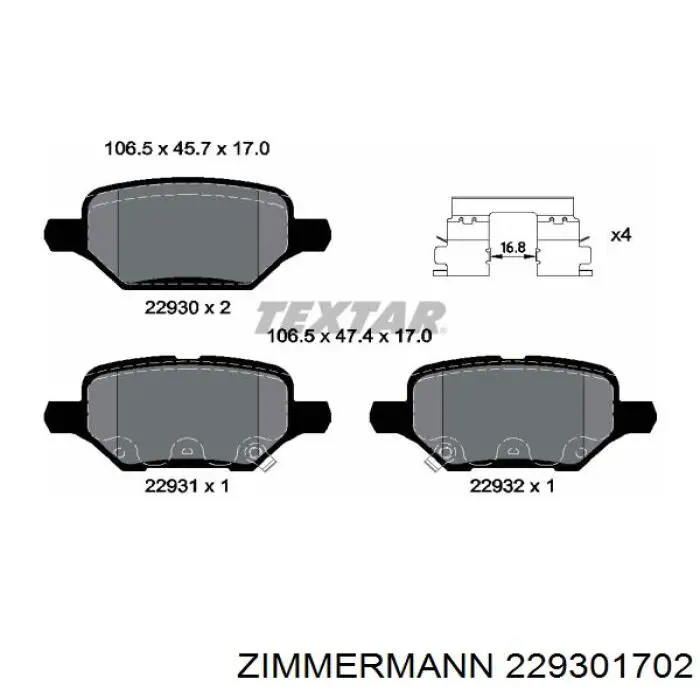 42676740 Opel pastillas de freno traseras