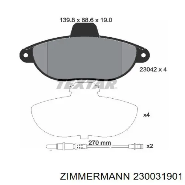 23003.190.1 Zimmermann pastillas de freno delanteras