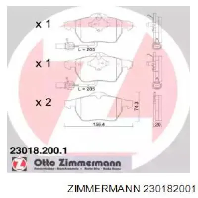 Pastillas freno delanteras Zimmermann 230182001 precio, desde 61,98 EUR