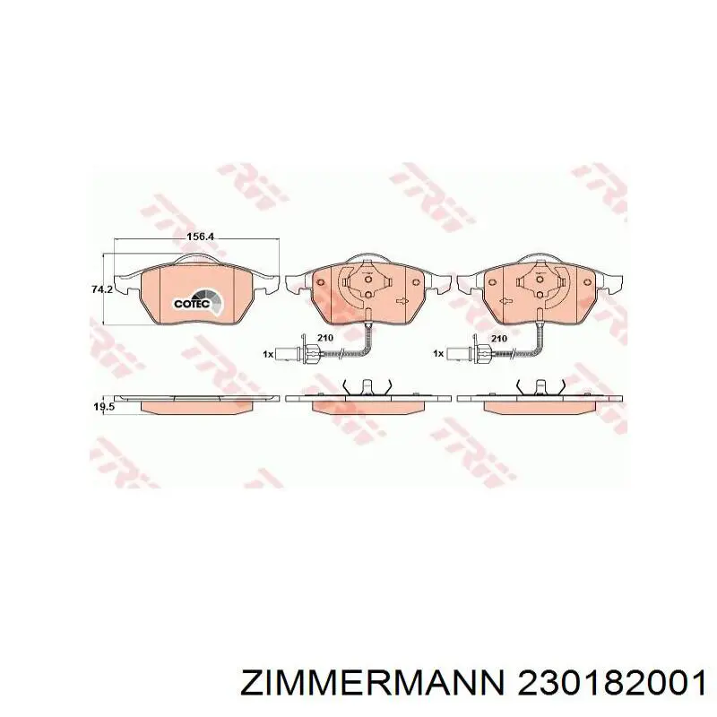 Pastillas de freno 230182001 Zimmermann