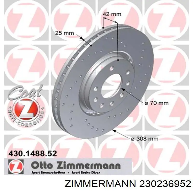 230.2369.52 Zimmermann freno de disco delantero