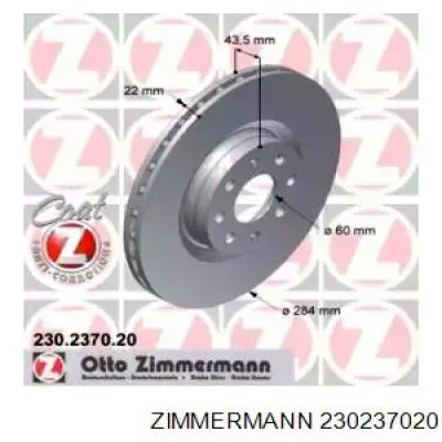 230237020 Zimmermann freno de disco delantero