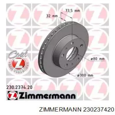 230237420 Zimmermann disco de freno delantero