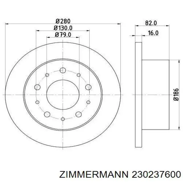 230237600 Zimmermann disco de freno trasero