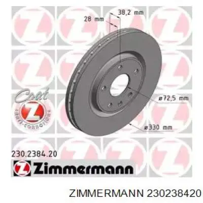 Disco de freno 230238420 Zimmermann