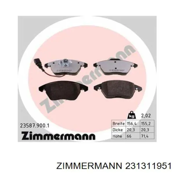 Comprar 231311951 Zimmermann Pastillas delanteras de freno