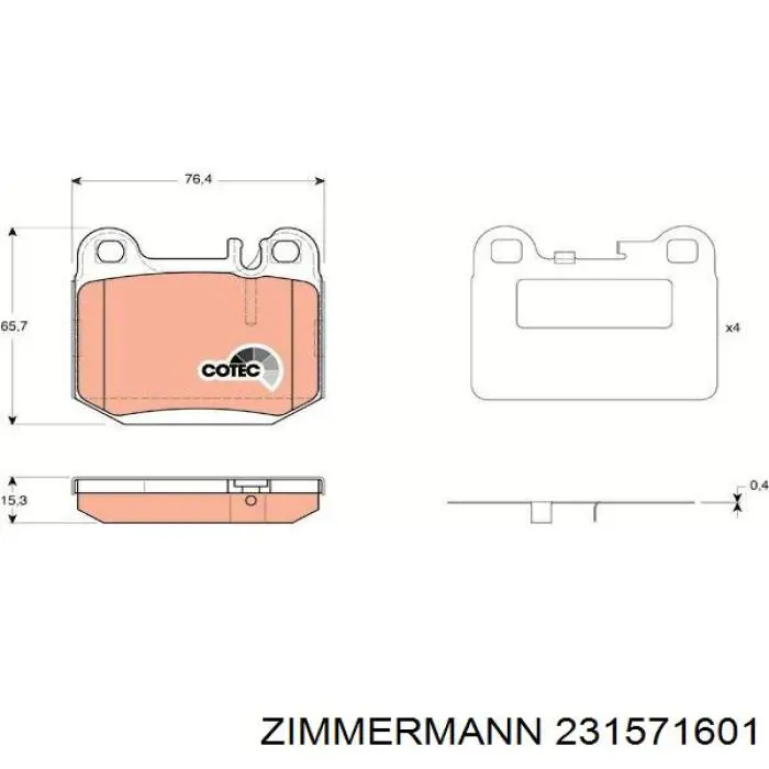 23157.160.1 Zimmermann pastillas de freno traseras