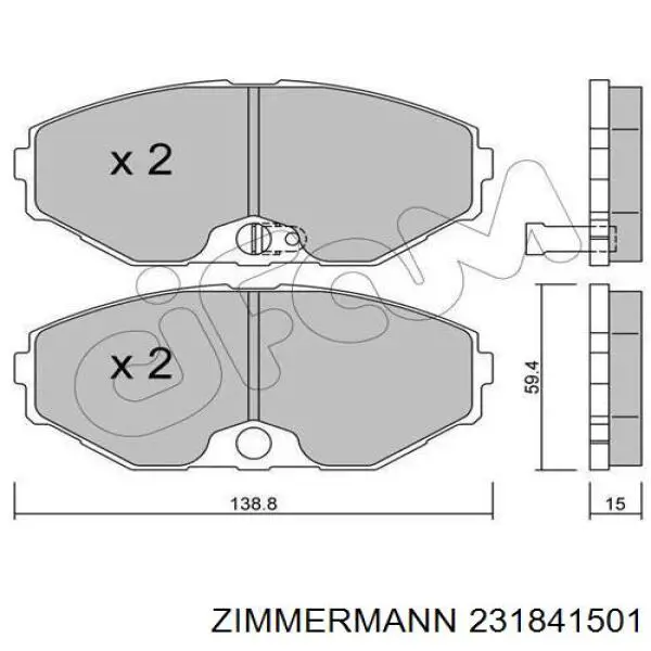231841501 Zimmermann pastillas de freno delanteras