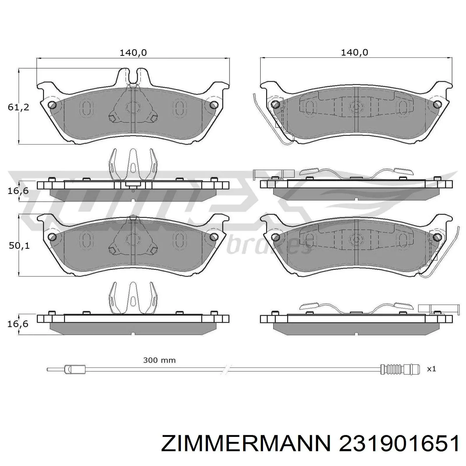 231901651 Zimmermann pastillas de freno traseras