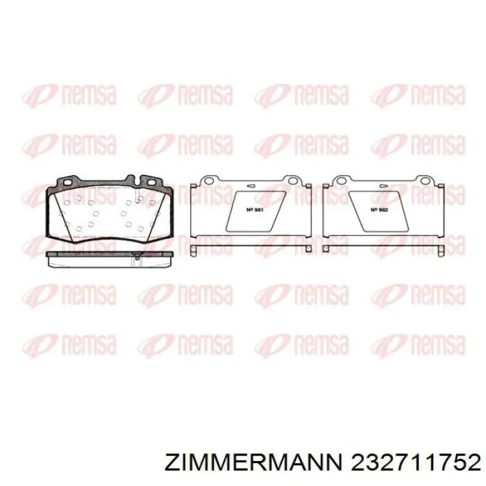 232711752 Zimmermann pastillas de freno delanteras