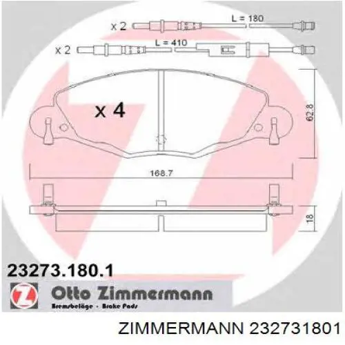 23273.180.1 Zimmermann pastillas de freno delanteras