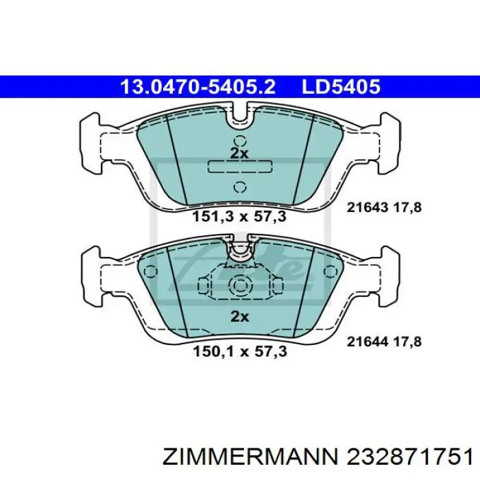 Comprar 232871751 Zimmermann Pastillas delanteras de freno