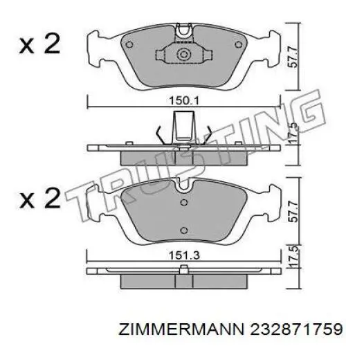 23287.175.9 Zimmermann pastillas de freno delanteras