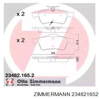 Comprar 234821652 Zimmermann Pastillas de freno traseras