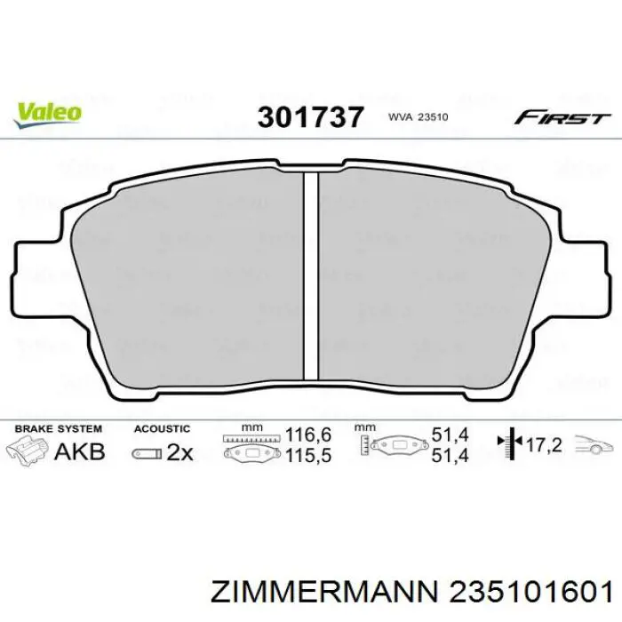 Pastillas de freno delanteras Toyota Prius NHW20