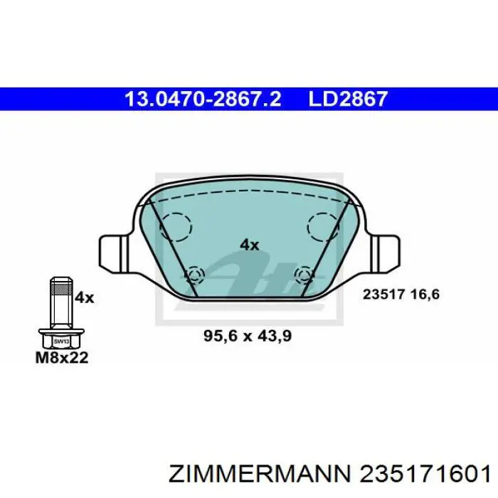 23517.160.1 Zimmermann pastillas de freno traseras