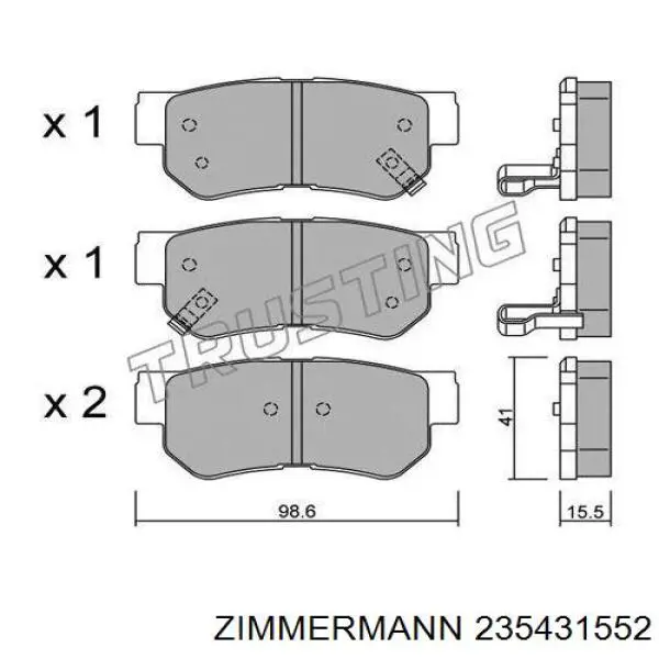 235431552 Zimmermann pastillas de freno traseras